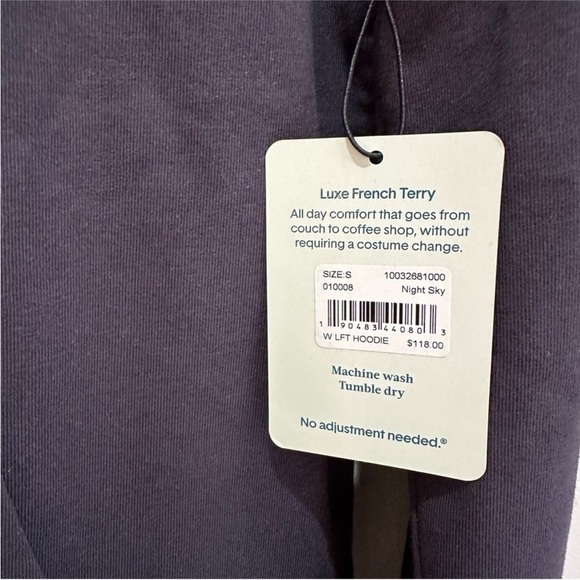 NWT Tommy John Luxe French Terry Hoodie Night Sky Navy Blue - Picture 5 of 7
